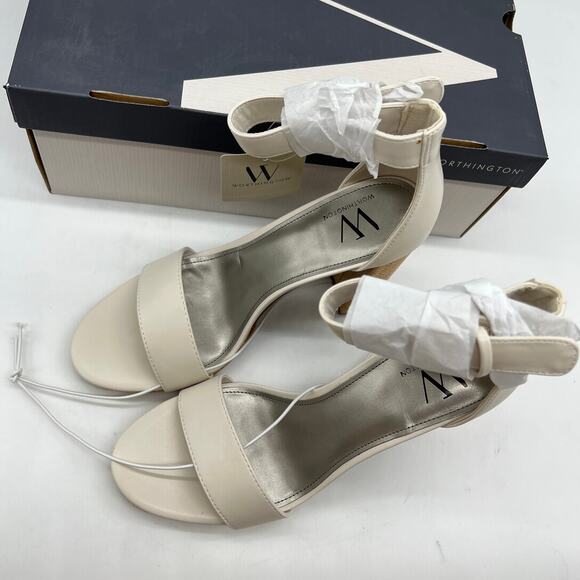 Worthington Womens Lynch Heeled Sandals Ivory Size 8M - Picture 6 of 10